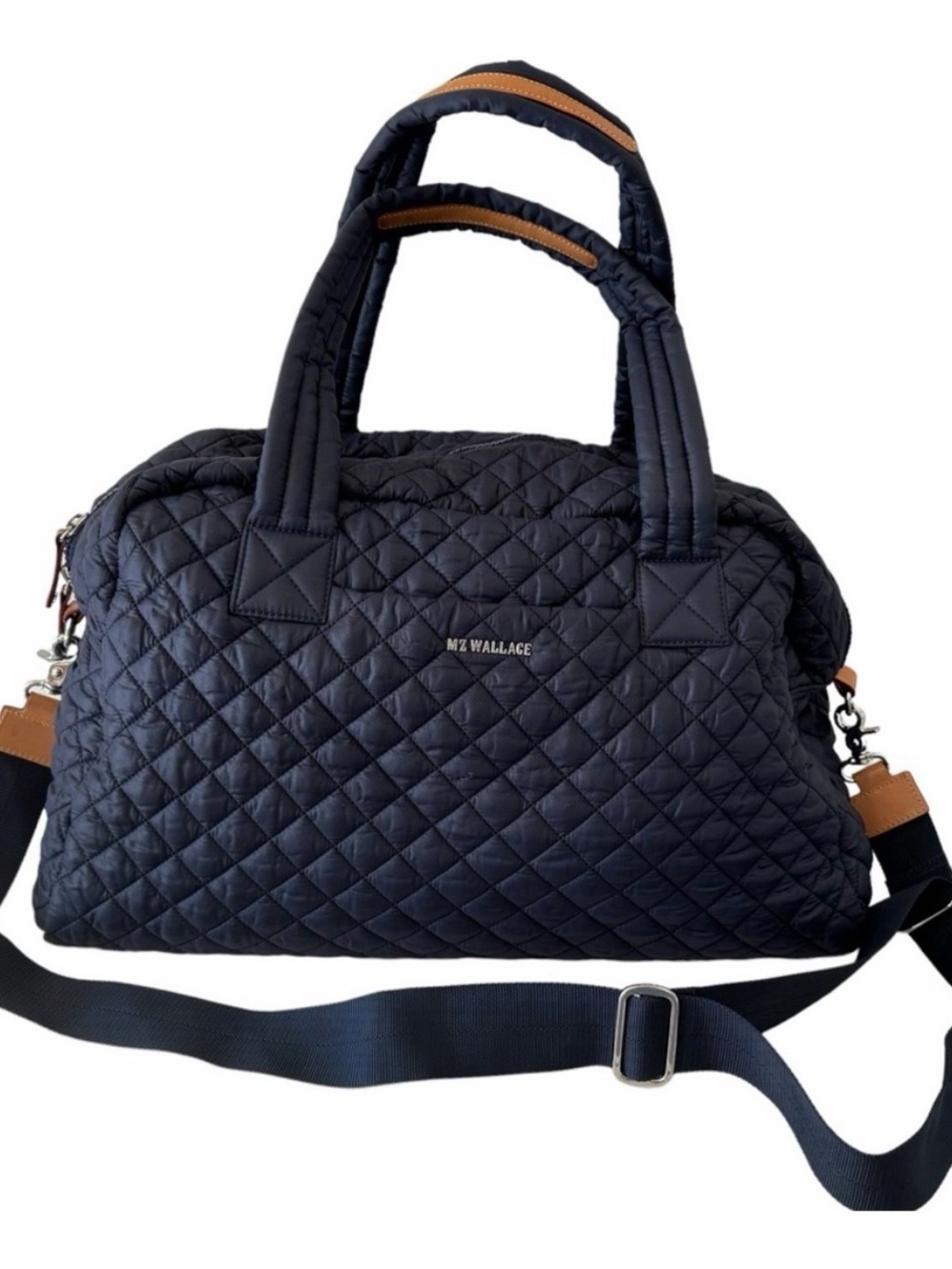 Discontinued MZ Wallace Jim Travel Duffel Navy with silver hardware - Picture 12 of 16